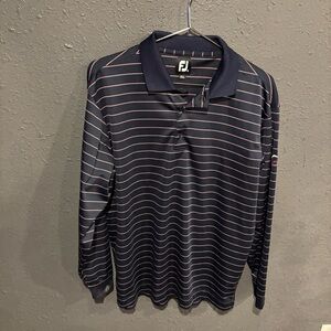 FootJoy Men's Navy Striped Polo Shirt